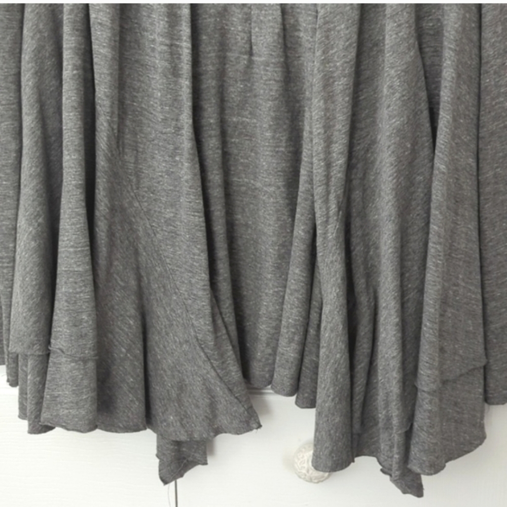 ~FLUXUS~ FUNKY GREY BIAS WRAP LAYERED OPEN FRONT CARDIGAN-XXL - Picture 4 of 9